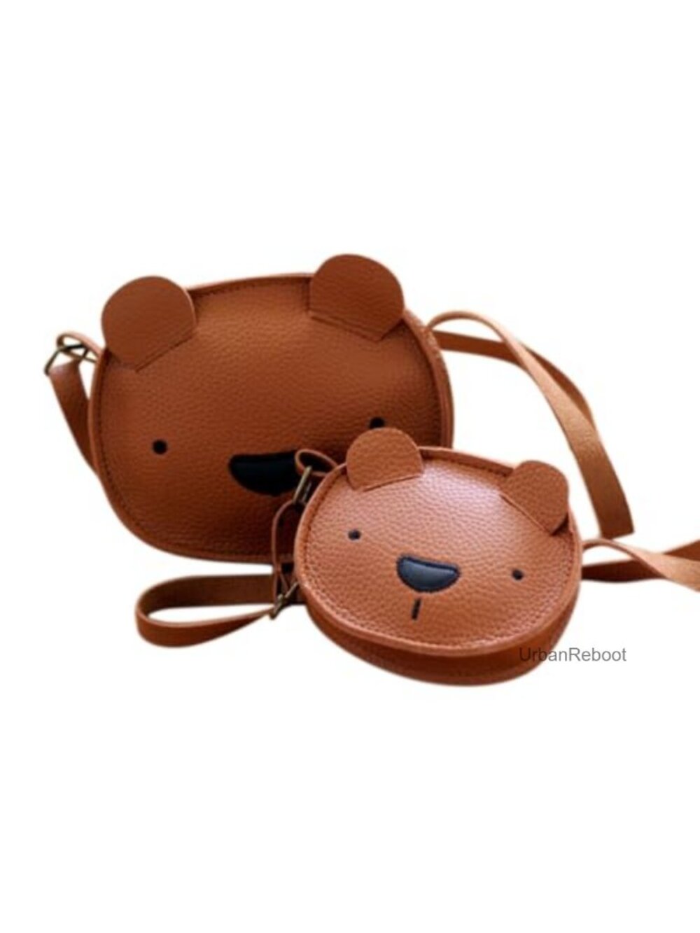 Cute Cartoon Bear PU Leather Mini Coin Purse Crossbody Bag for Little Girls